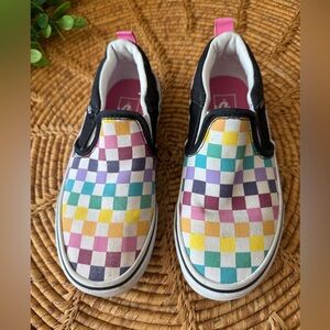 Vans Colorful Checkered Kids Slip-On Shoes
